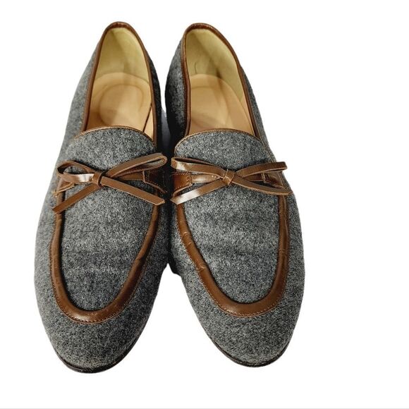 J. Crew Academy Flats Flannel Loafers Gray 9.5 - Picture 2 of 8